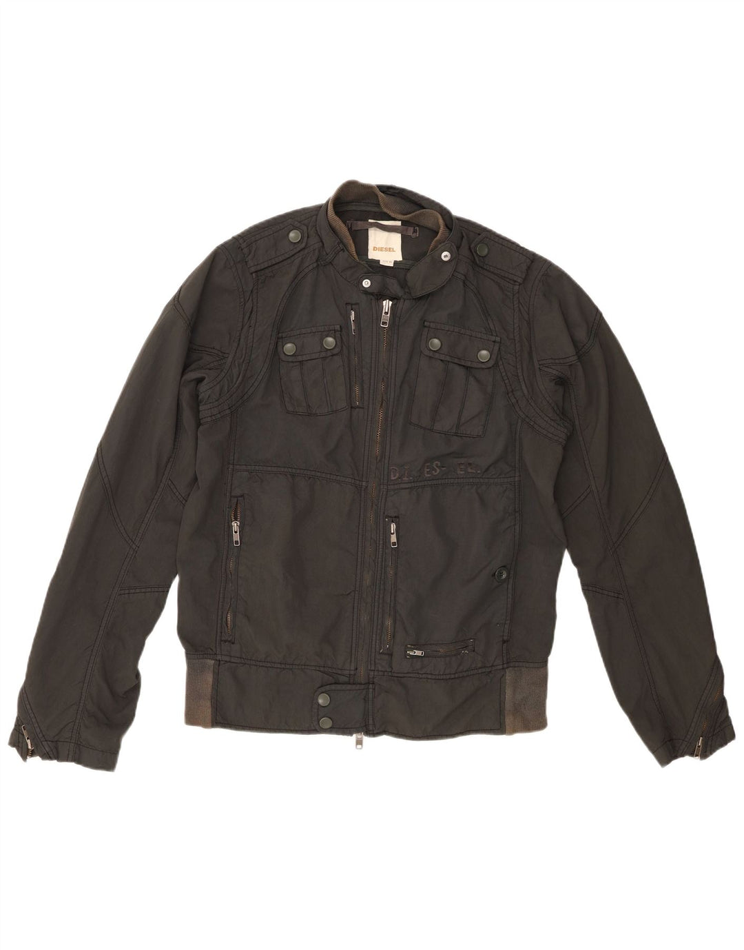 Jaqueta militar feminina Diesel UK 18 XL preta nylon
