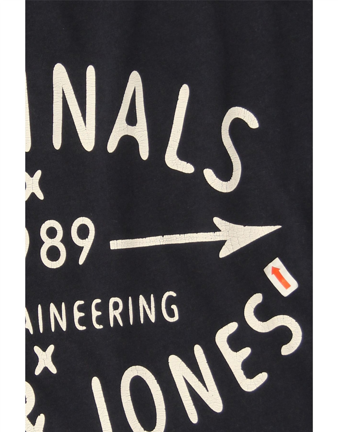 Jack & Jones Camiseta masculina gráfica de manga comprida médio algodão azul marinho