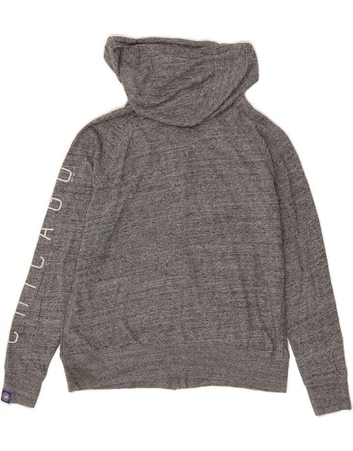 NIKE Womens Graphic Zip Hoodie Sweater UK 16 Large Grey Cotton Vintage Nike and Second-Hand Nike from Messina Hembry 