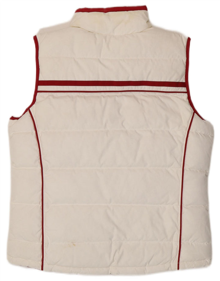 Colete acolchoado reversível feminino Nike UK 14/16 grande poliéster branco