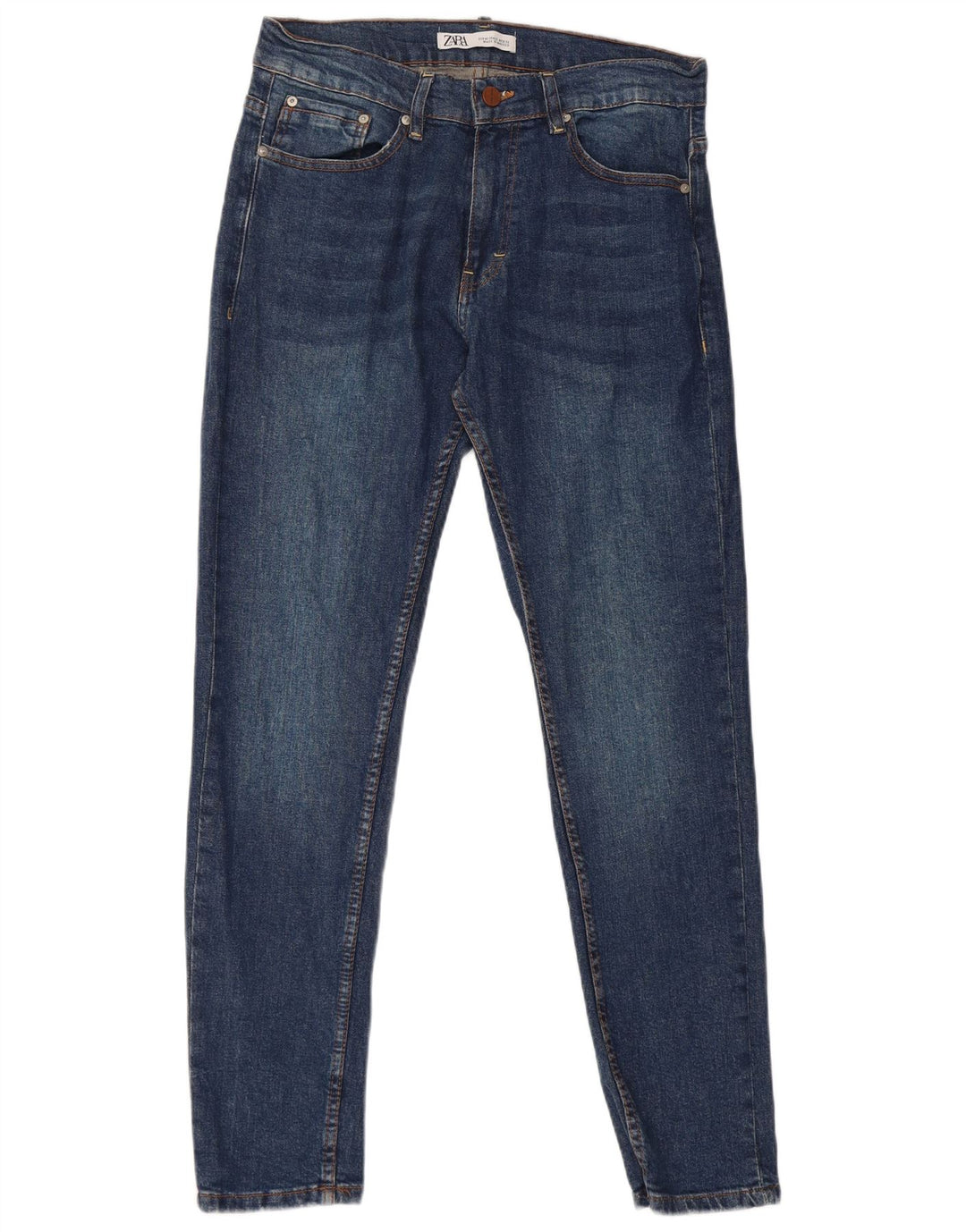 ZARA Mens Skinny Jeans EU 42 Grande W32 L30 Azul Algodão