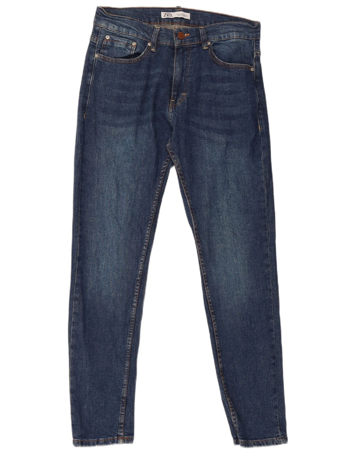 ZARA Mens Skinny Jeans EU 42 Grande W32 L30 Azul Algodão