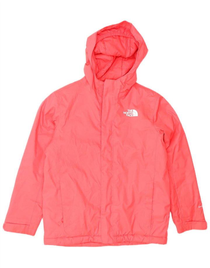 THE NORTH FACE Girls Hooded Rain Jacket 13-14 Years Medium Pink Polyester