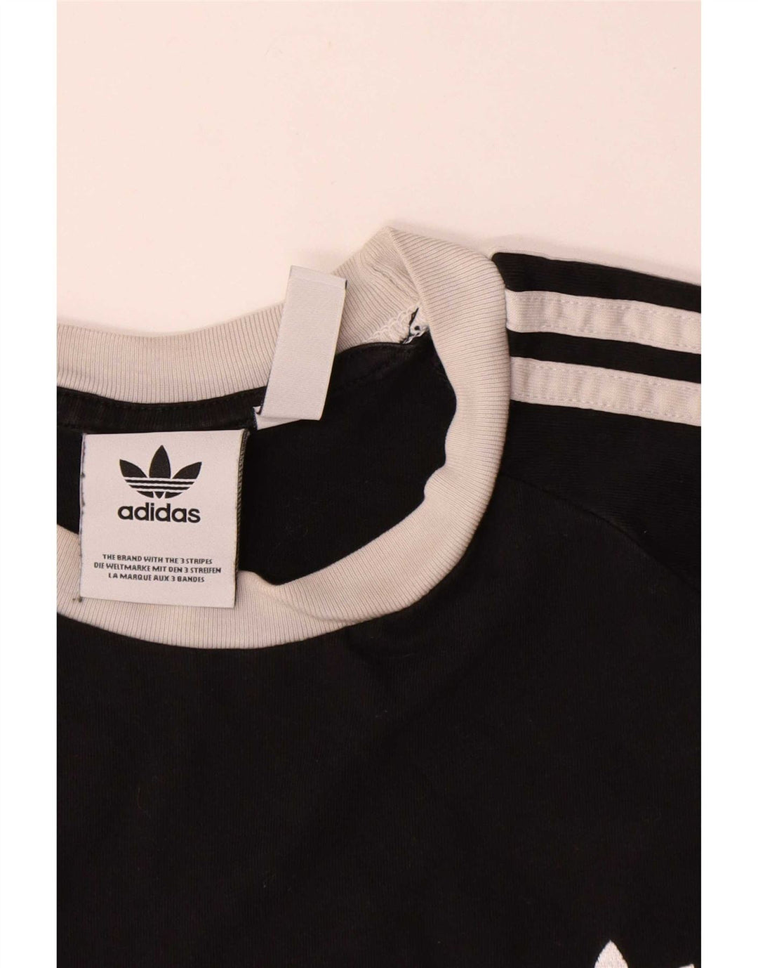 Adidas Mens Camiseta Top Pequeno Algodão Preto