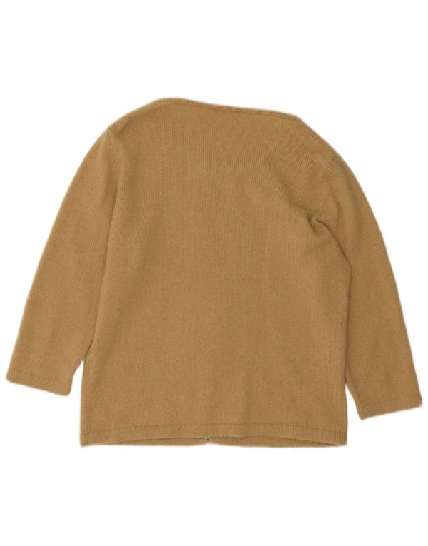 Suéter feminino Marks & Spencer com gola canoa Reino Unido 16 grande bege