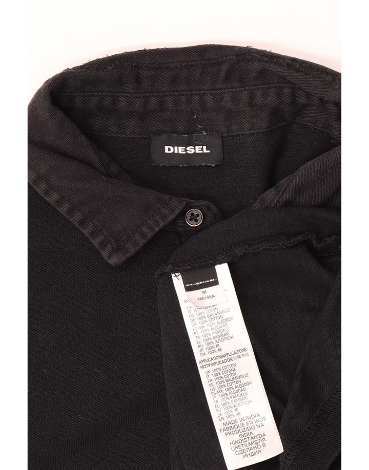 Camisa polo masculina Diesel médio algodão preto