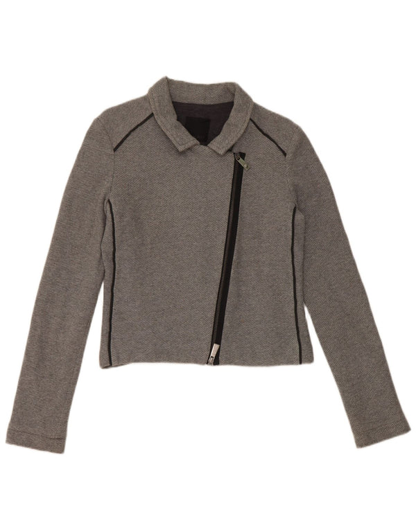 Jaqueta bomber feminina Pinko UK 12 algodão cinza médio