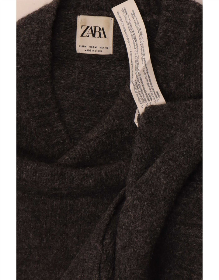 Zara Suéter masculino com gola canoa e acrílico cinza médio
