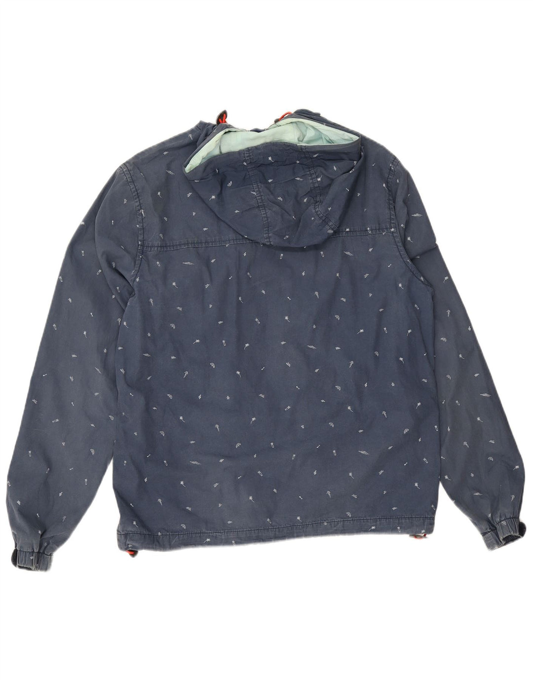 Jaqueta bomber masculina Penguin com padrão abstrato com capuz Reino Unido 40 algodão azul grande