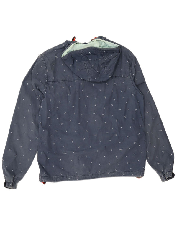 Jaqueta bomber masculina Penguin com padrão abstrato com capuz Reino Unido 40 algodão azul grande