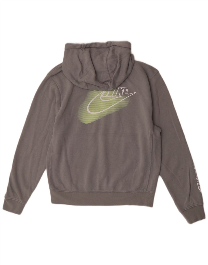 Jumper com capuz gráfico masculino Nike pequeno algodão cinza