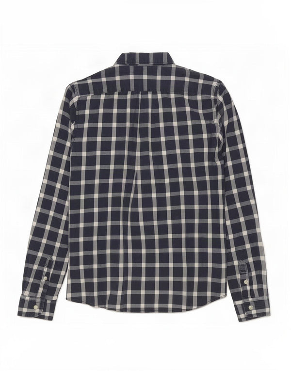 Camisa muscular masculina Abercrombie & Fitch grande guingão azul marinho