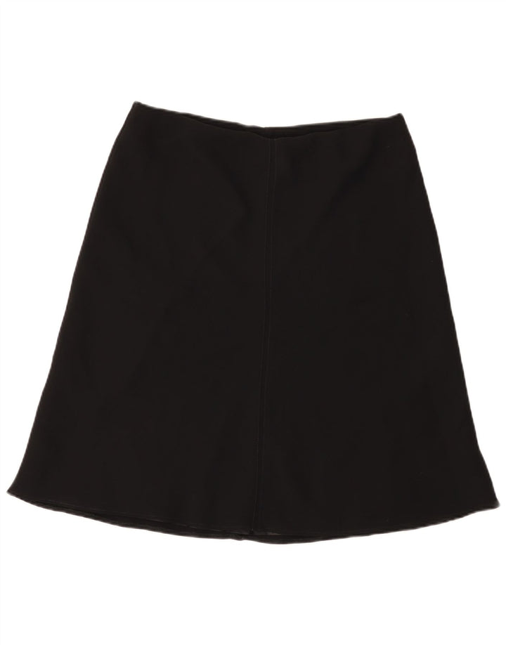 Saia feminina Marks & Spencer UK 14 grande W32 poliéster preto