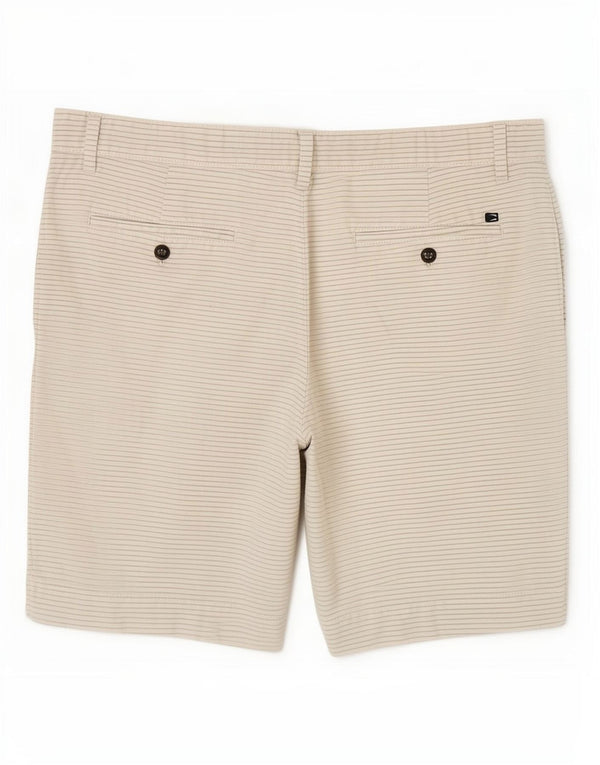 Shorts chino masculino Marks & Spencer W36 grande algodão listrado branco