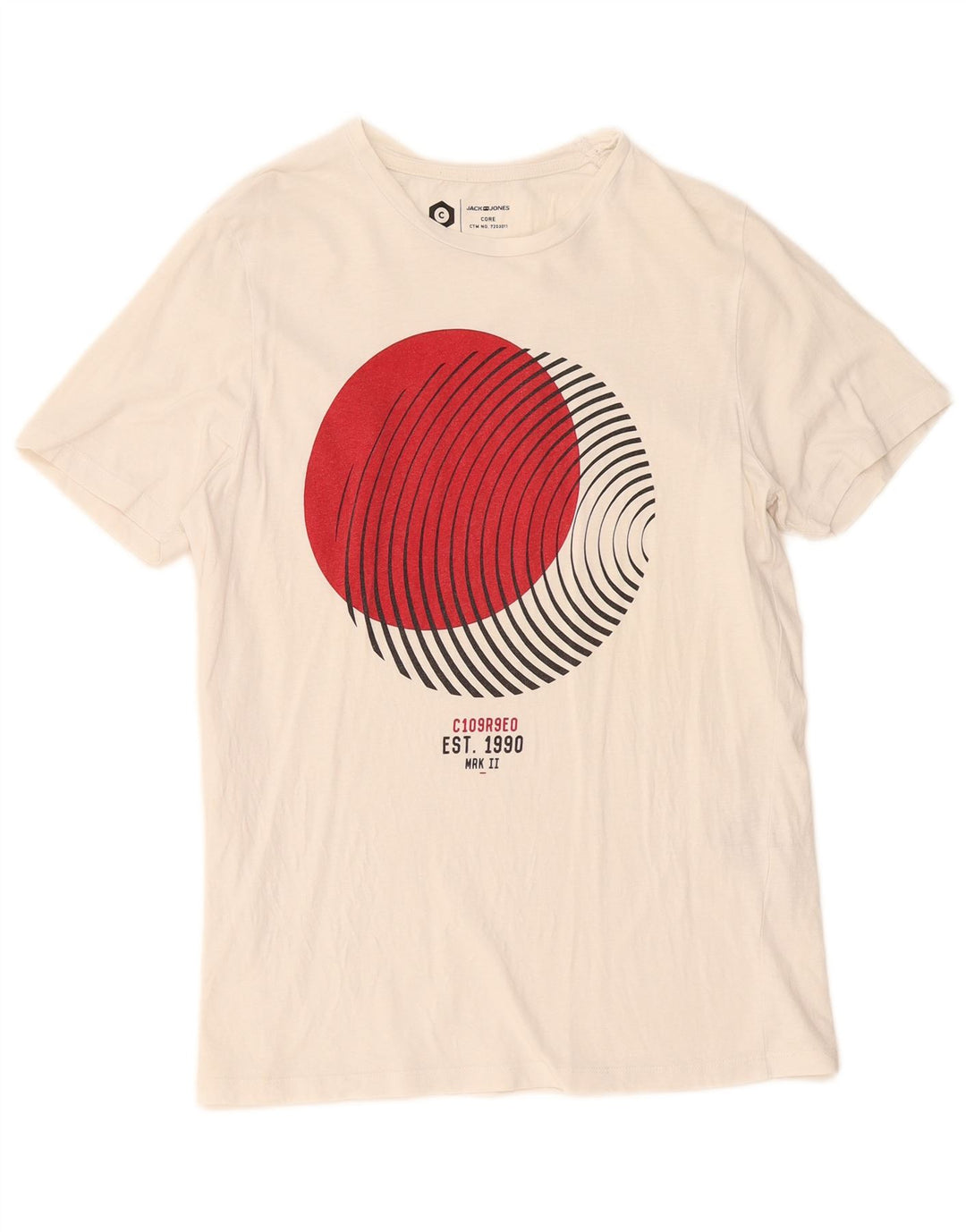 Camiseta gráfica masculina Jack & Jones grande algodão branco