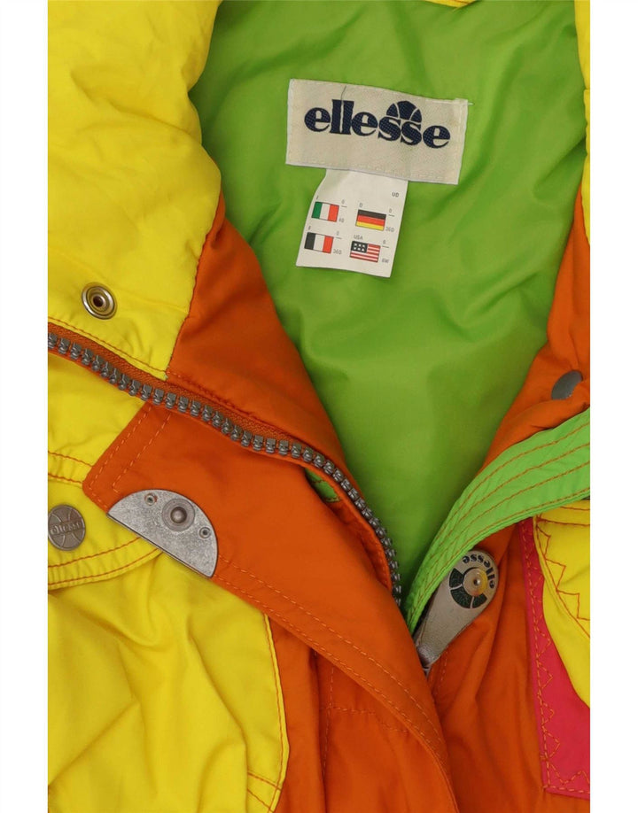 Macacão de esqui feminino grande Ellesse IT 40 Small Orange Colourblock