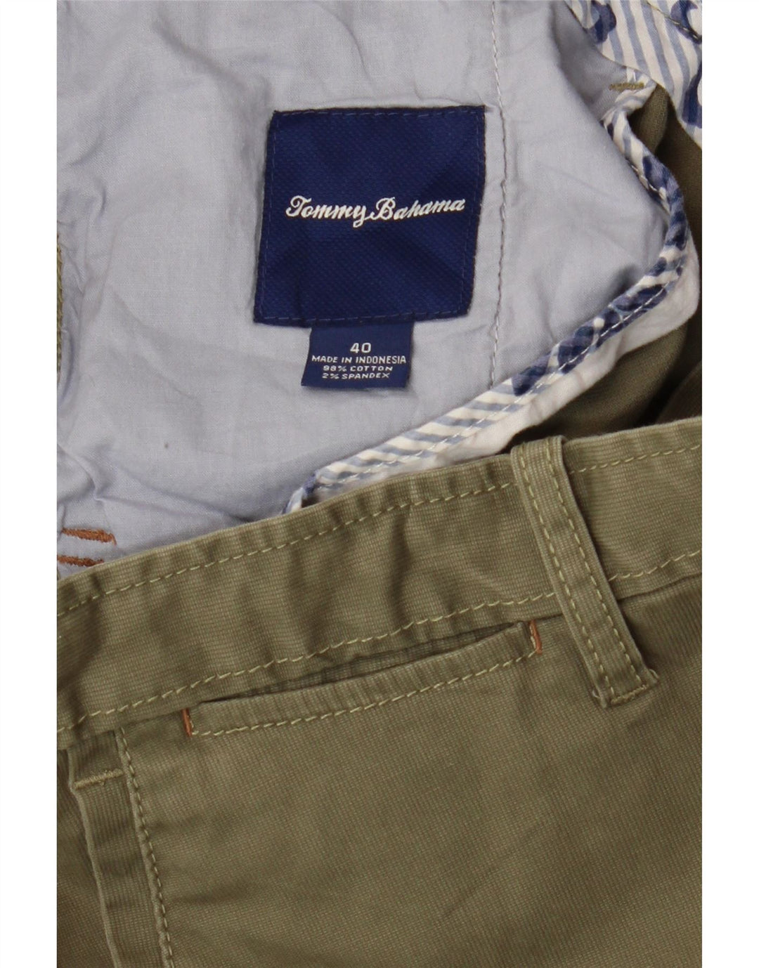 TOMMY BAHAMA Mens Chino Shorts W40 XL Green Cotton Vintage Tommy Bahama and Second-Hand Tommy Bahama from Messina Hembry 