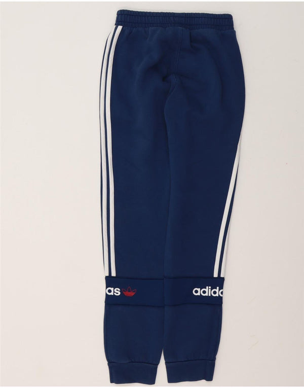 Adidas Womens Graphic Tracksuit Calças Joggers UK 6 XS Azul Marinho Algodão