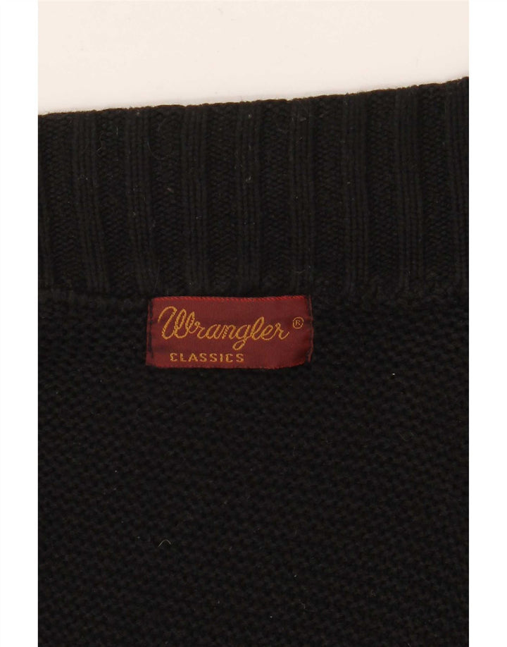 Suéter Wrangler masculino gráfico cardigan médio preto colorblock