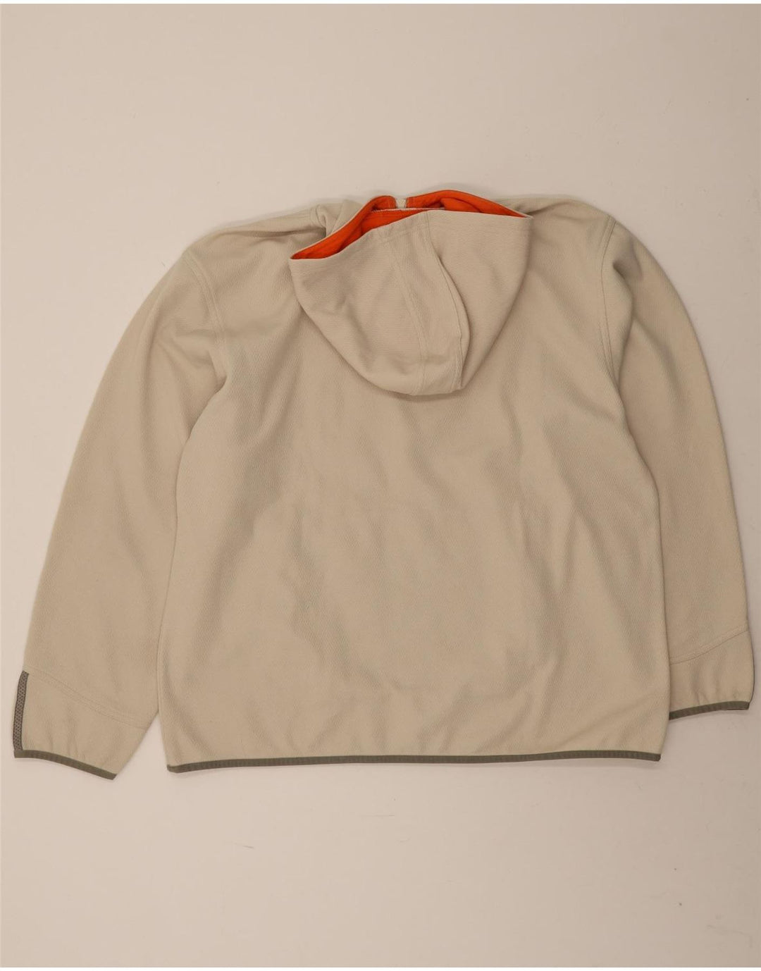 Adidas Mens Zip Neck Hoodie Jumper XL Bege Poliéster