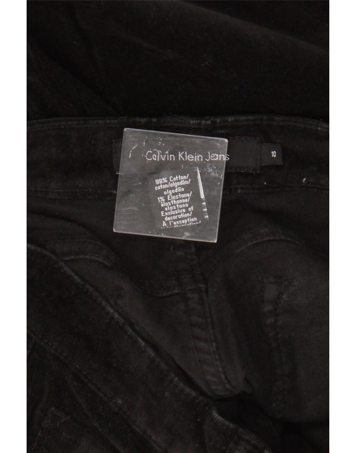 Calça feminina Calvin Klein de veludo cotelê US 10 médio W32 L30 preta