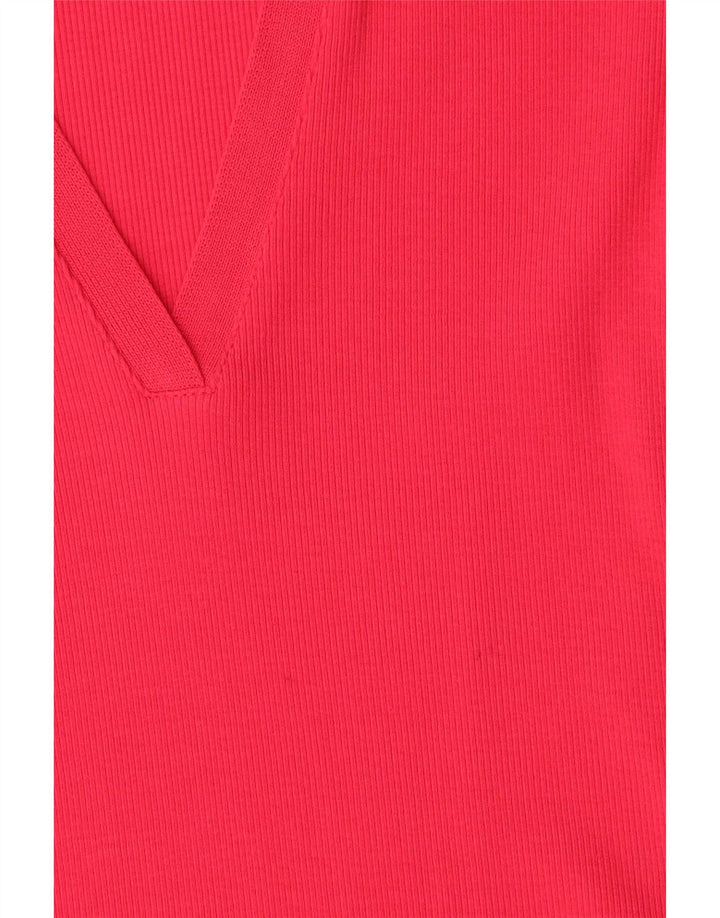 Vestido bodycon feminino Zara Reino Unido 8 pequeno algodão vermelho