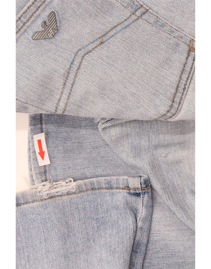 Calça jeans reta feminina Armani W34 L35 azul
