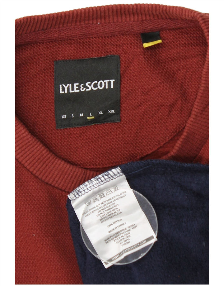 Lyle & Scott moletom masculino jumper grande algodão colorblock azul marinho