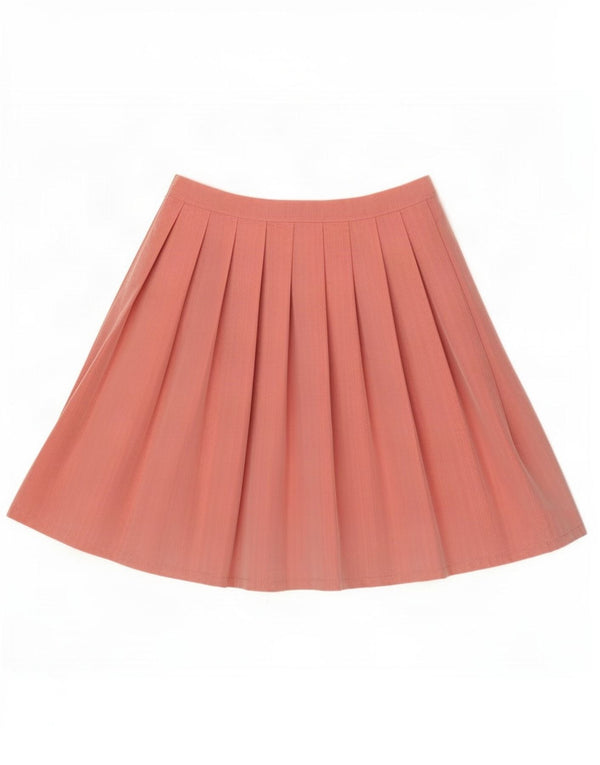 Saia plissada feminina vintage média W30 rosa floral
