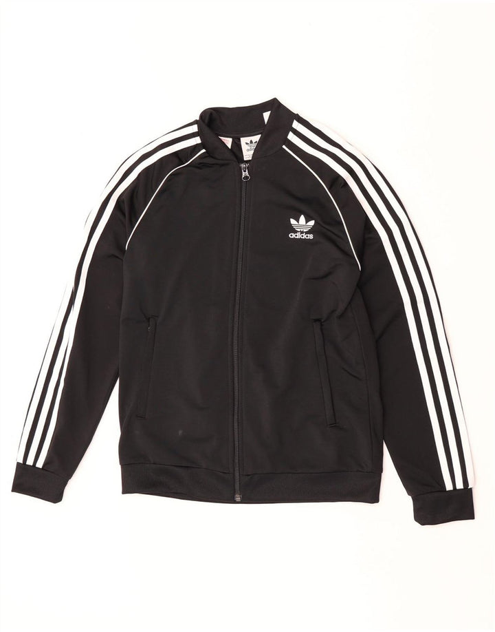 Casaco de treino Adidas Boys 12-13 anos preto poliéster