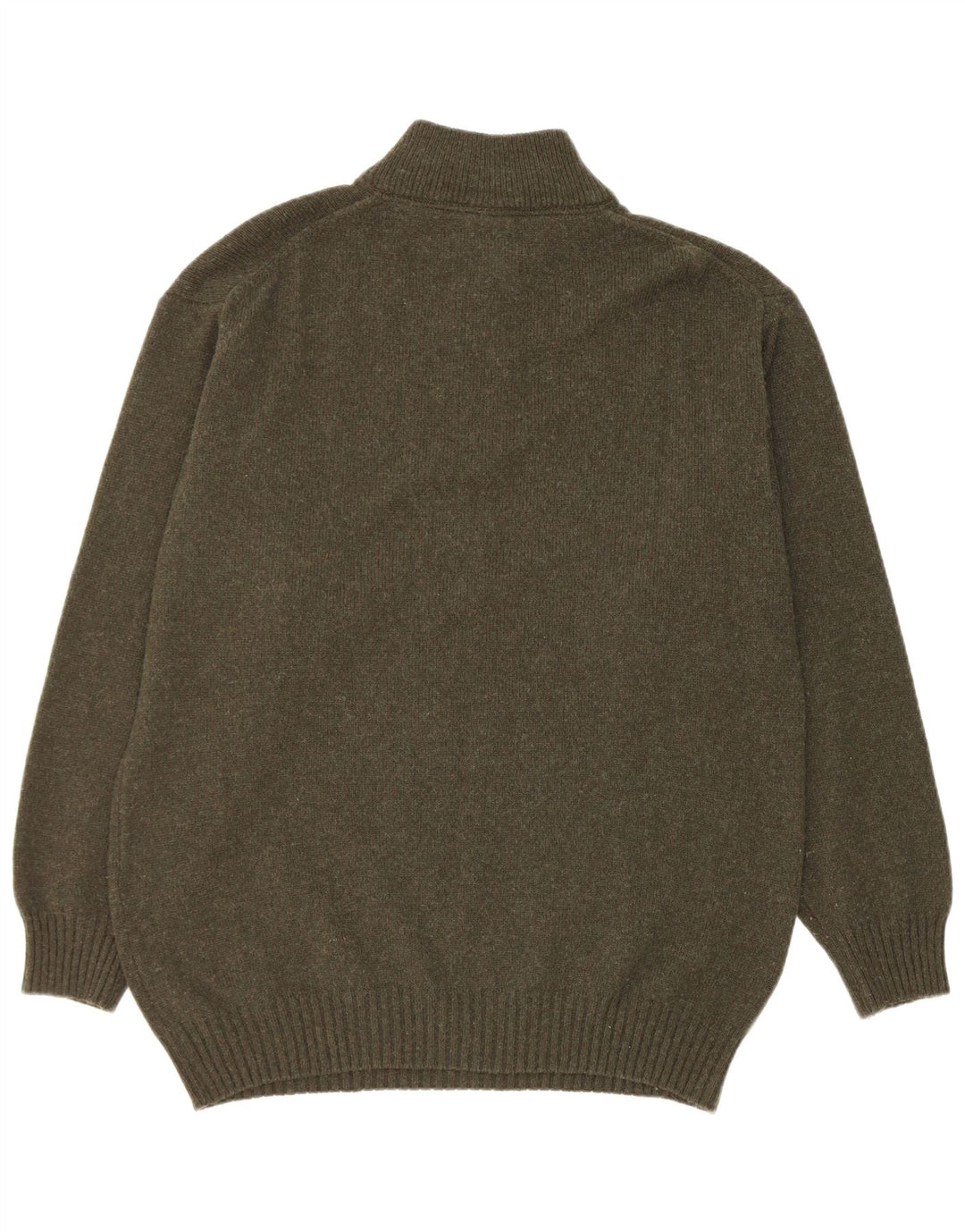 Suéter masculino Murphy & Nye com zíper e gola XL de lã verde