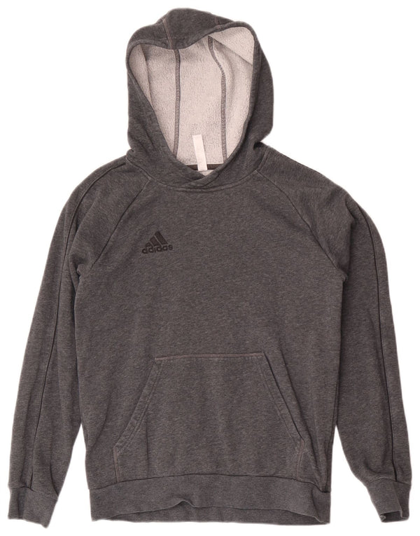 Adidas meninos moletom com capuz 13-14 anos algodão cinza