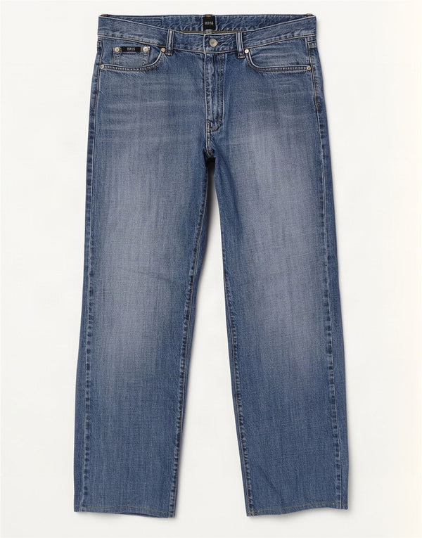 Hugo Boss Jeans reto masculino W34 L29 algodão azul