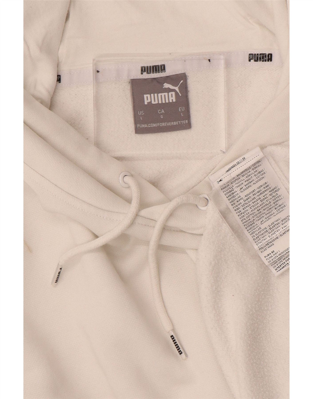 PUMA masculino gráfico moletom com capuz grande algodão colorido branco