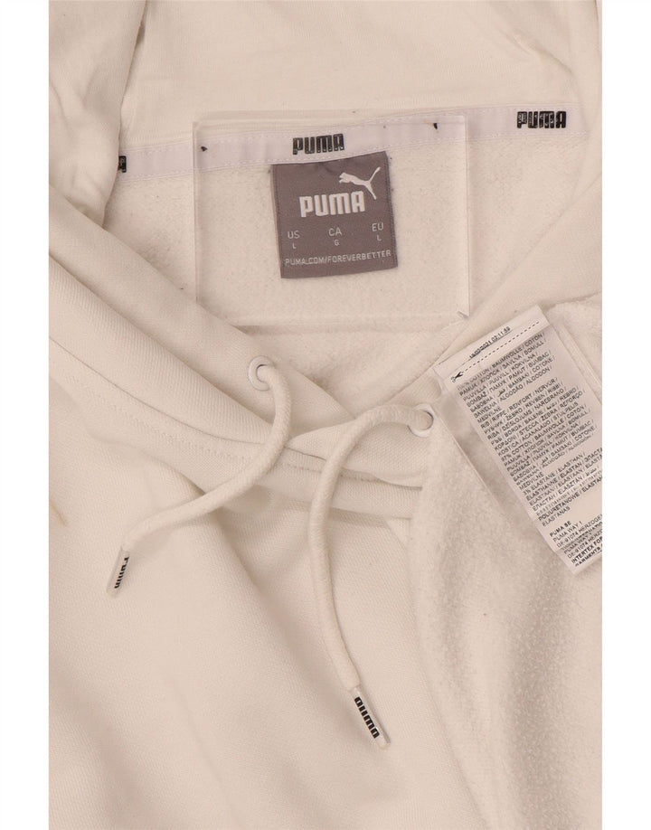 PUMA masculino gráfico moletom com capuz grande algodão colorido branco