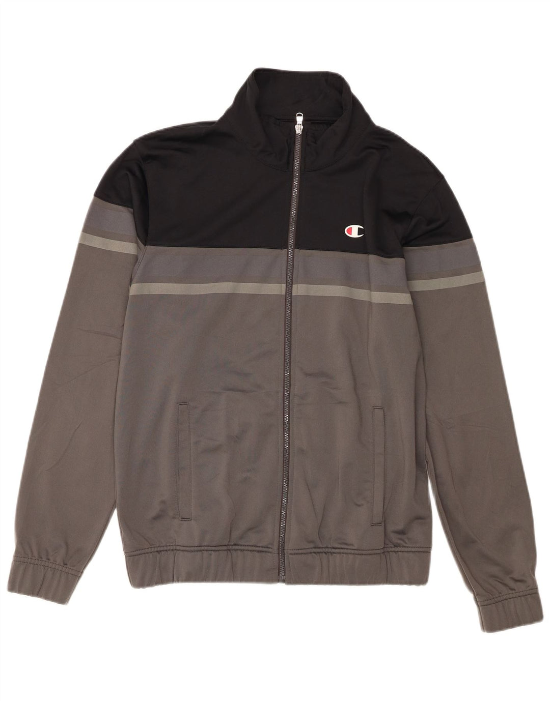 Jaqueta masculina de agasalho Champion médio preto colorblock poliéster