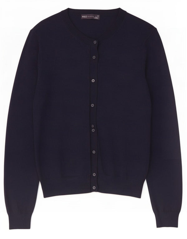 Suéter cardigã feminino Marks & Spencer UK 14 viscose azul marinho médio