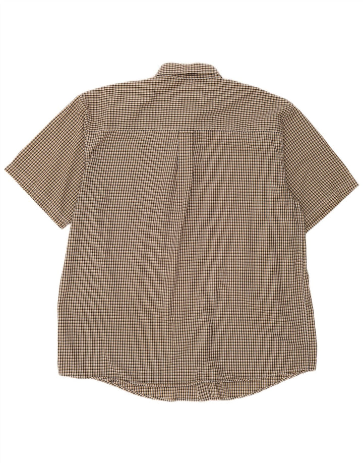 Camisa masculina Wrangler Riata de manga curta XL cinza algodão guingão