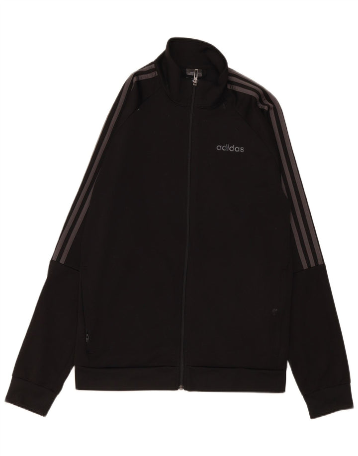 Adidas Mens Climalite Tracksuit Top Jacket UK 40/42 Médio Preto Poliéster