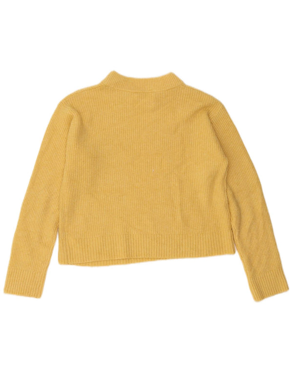 Zara Suéter feminino cropped com gola tartaruga 13-14 anos poliéster amarelo