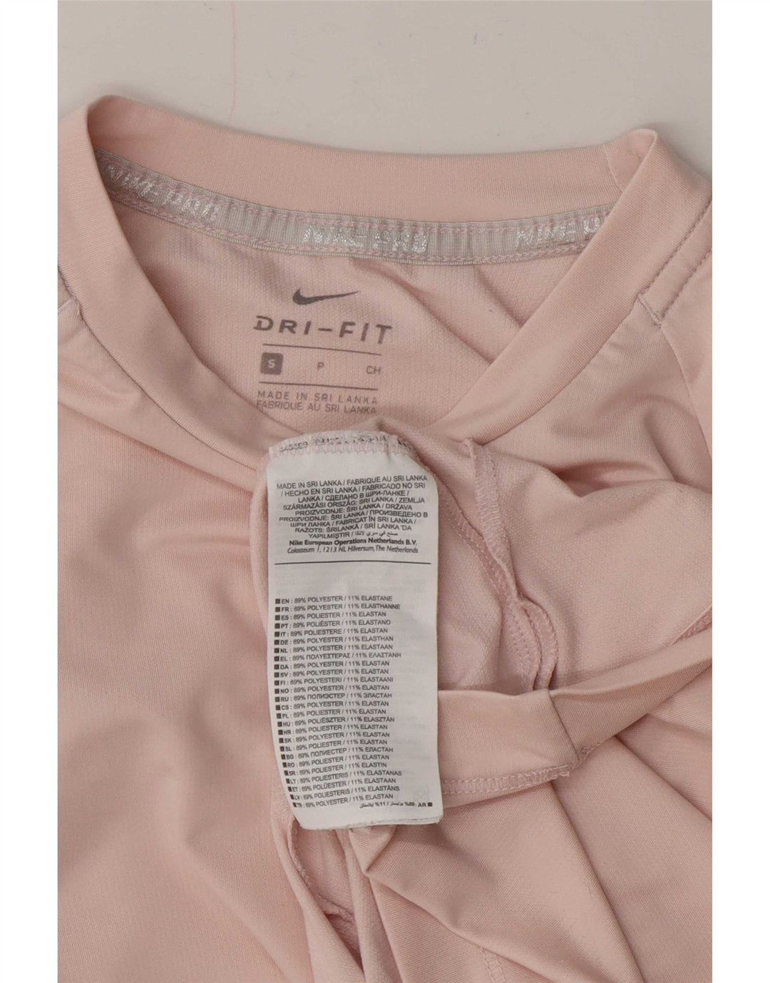 Top Nike Dri Fit Feminino Manga Longa UK 10 Pequeno Poliéster Rosa