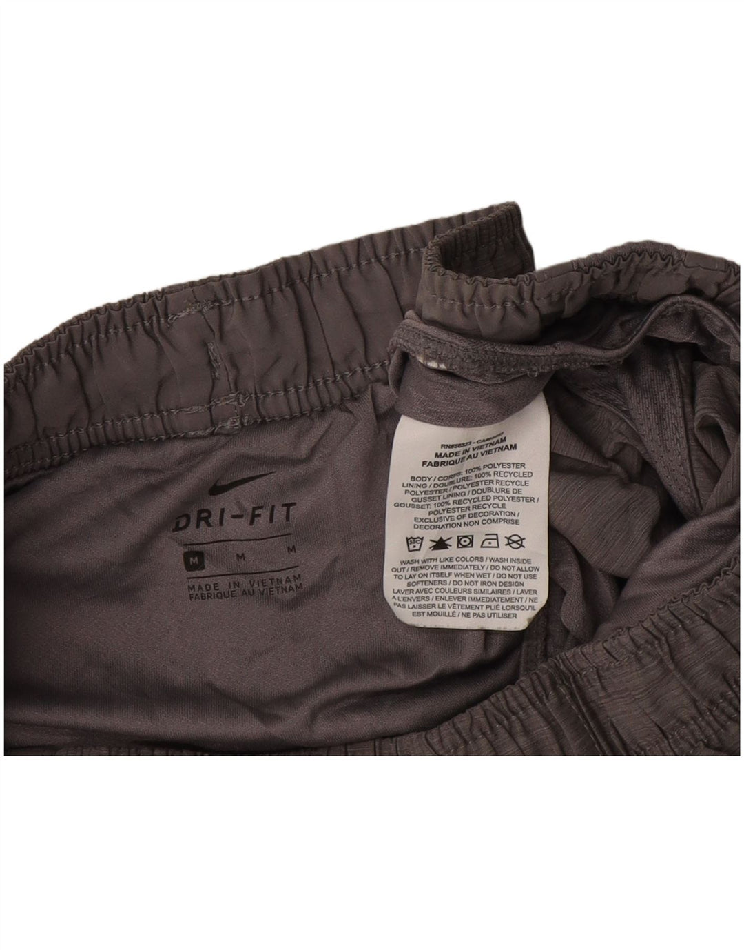 Shorts esportivos femininos NIKE Dri Fit UK 14 cinza médio poliéster