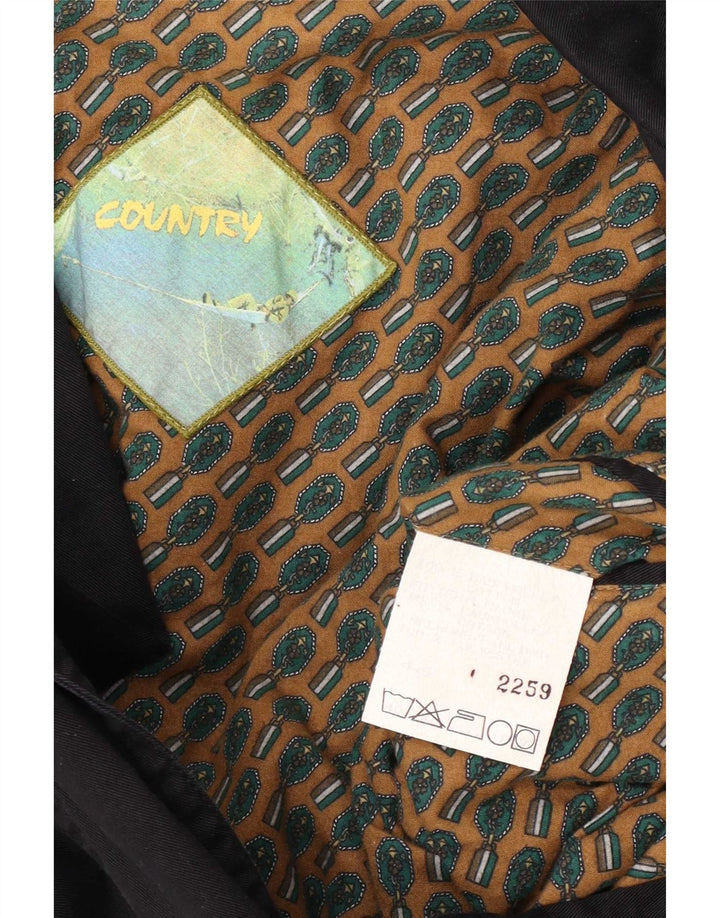Jaqueta blazer masculina country com 2 botões Reino Unido 40 algodão preto grande