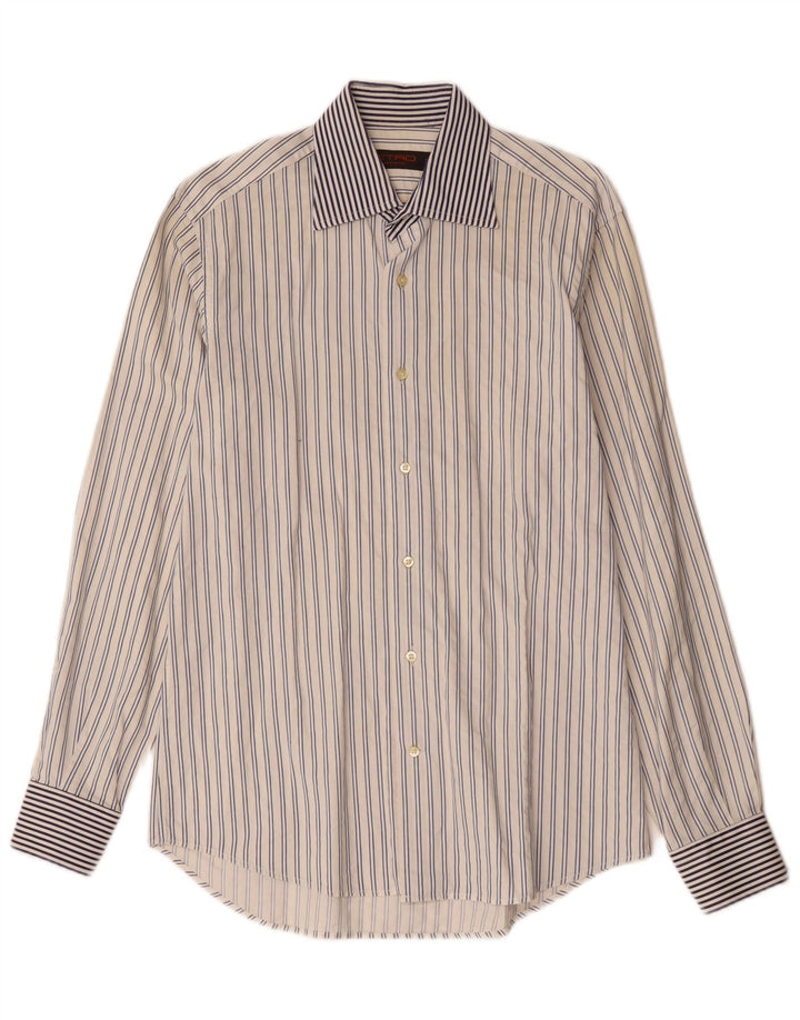 Camisa masculina Etro tamanho 39 médio listrado branco