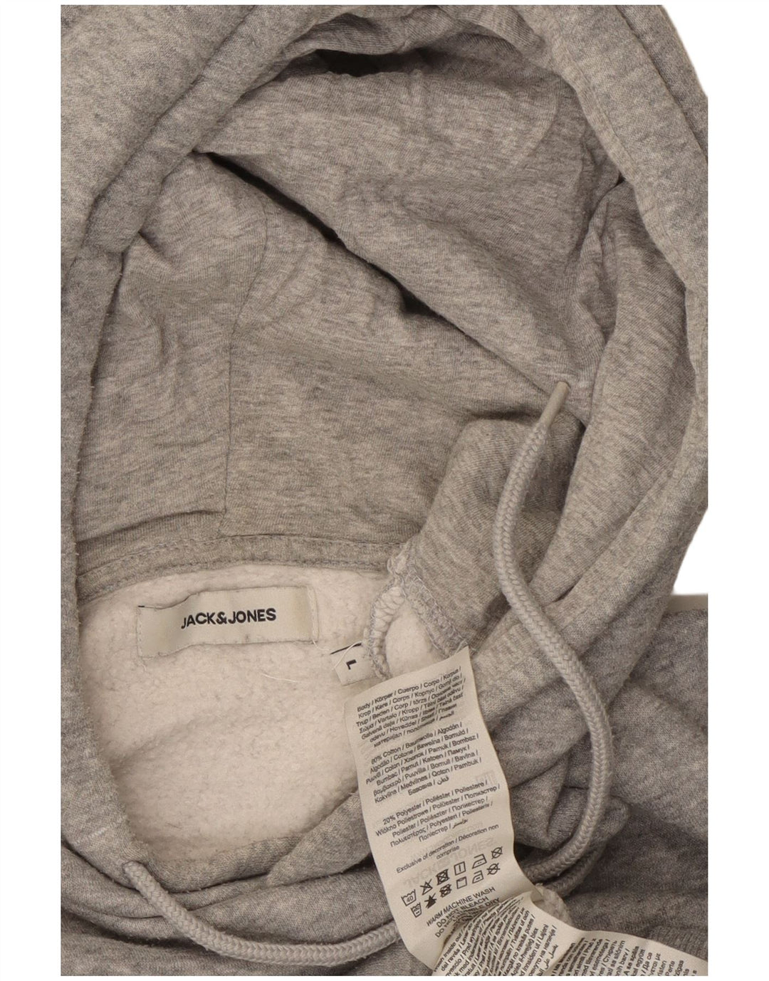Jack & Jones moletom com capuz masculino grande algodão cinza
