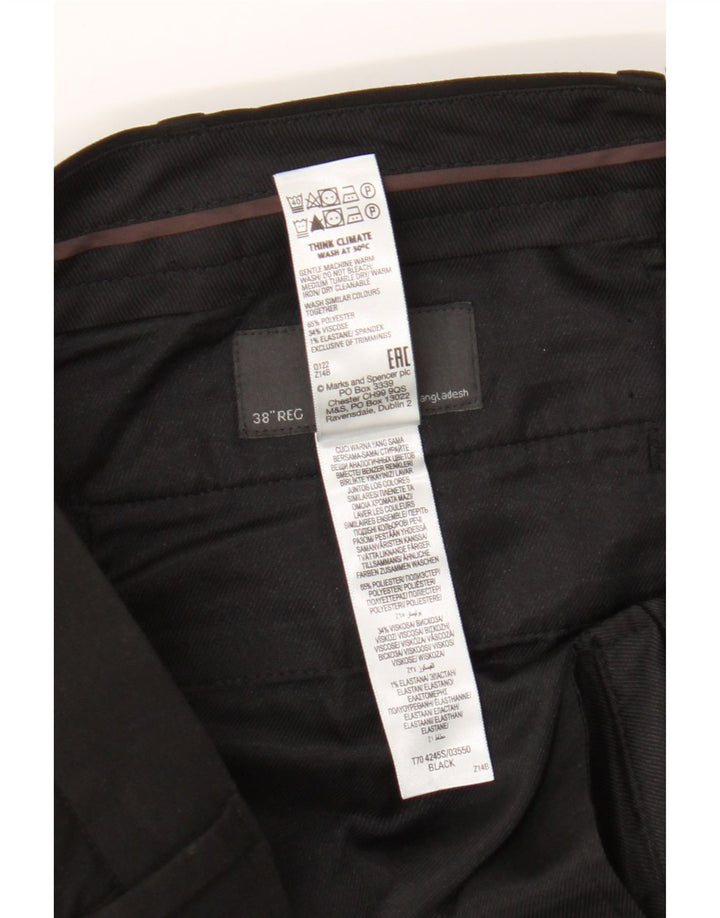 Calça Chino Slim Masculina Marks & Spencer W38 L31 Poliéster Preto