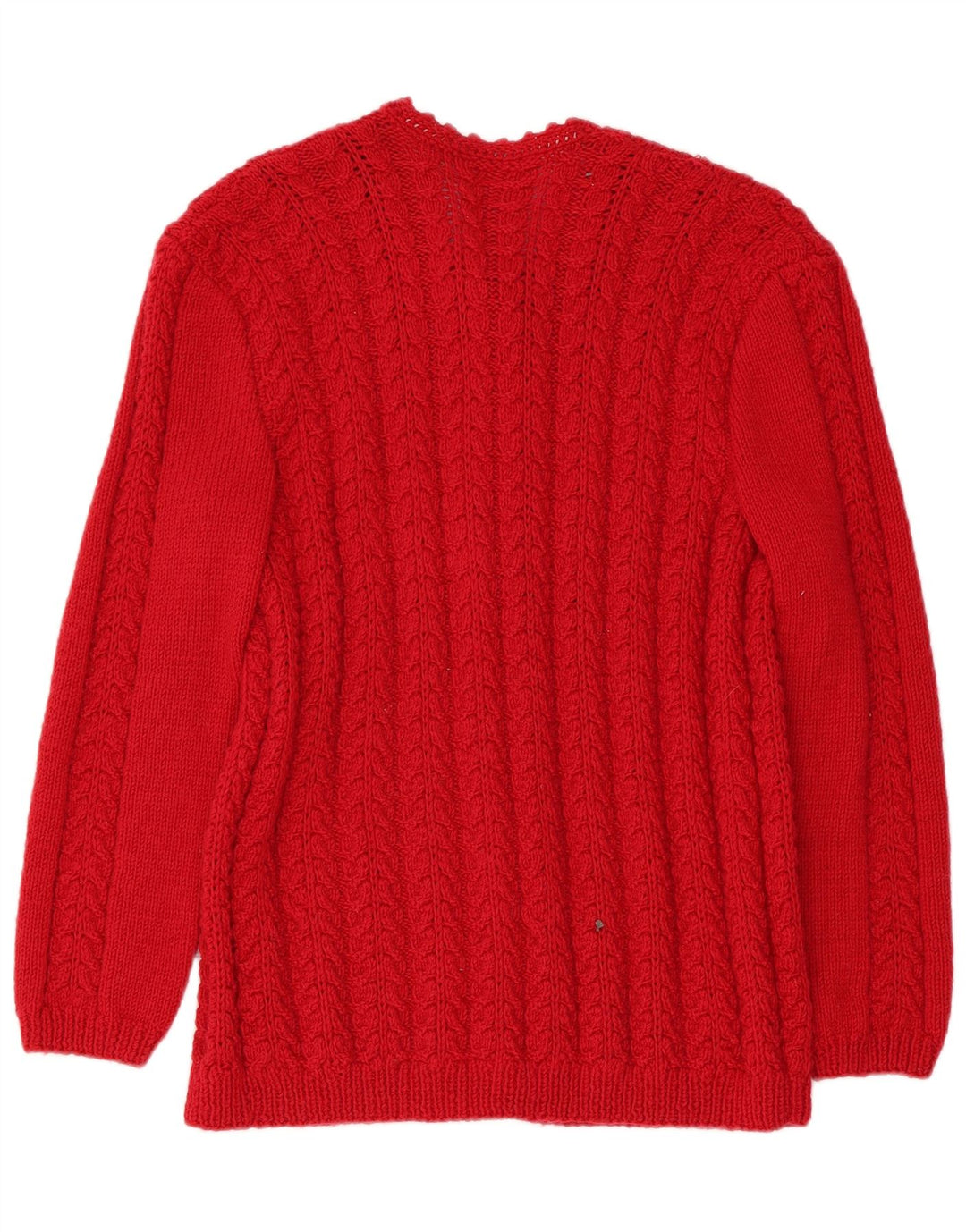 Suéter cardigã feminino vintage UK 14 vermelho médio