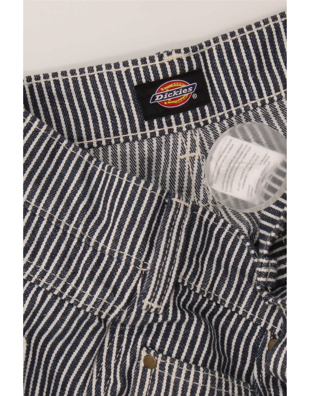 Shorts cargo masculino Dickies W34 grande algodão listrado azul marinho