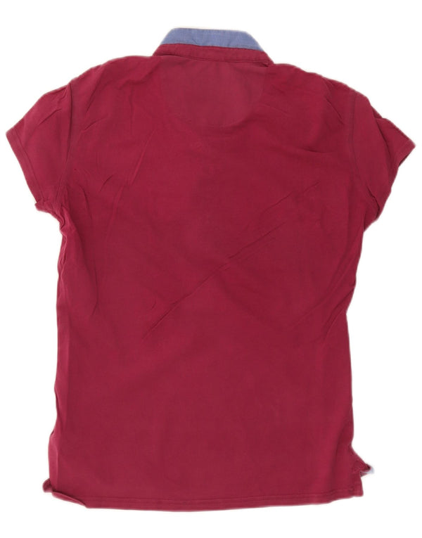 Camisa polo feminina Kappa Reino Unido 14 grande algodão Borgonha