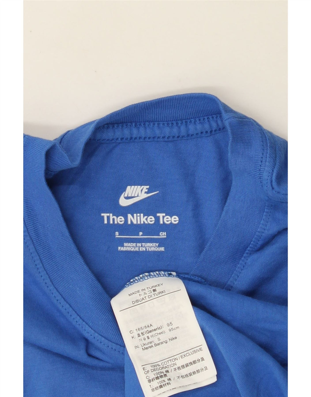 Camiseta gráfica masculina NIKE Top pequeno algodão azul